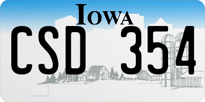 IA license plate CSD354