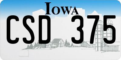 IA license plate CSD375