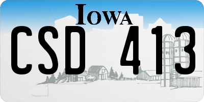 IA license plate CSD413
