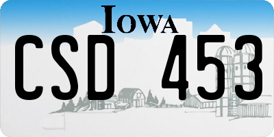 IA license plate CSD453