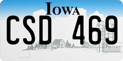 IA license plate CSD469