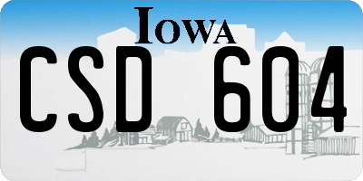 IA license plate CSD604