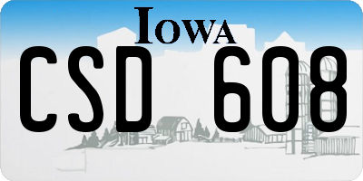 IA license plate CSD608