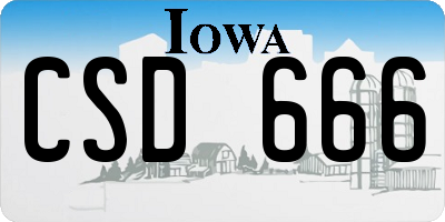 IA license plate CSD666