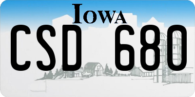 IA license plate CSD680