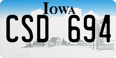 IA license plate CSD694
