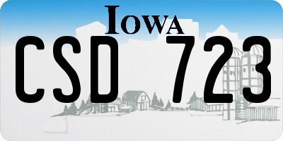 IA license plate CSD723