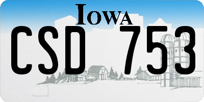 IA license plate CSD753