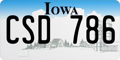 IA license plate CSD786