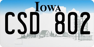 IA license plate CSD802