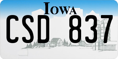 IA license plate CSD837