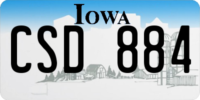 IA license plate CSD884