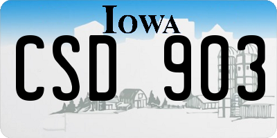 IA license plate CSD903