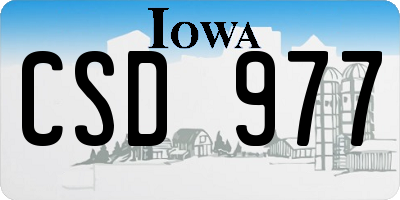 IA license plate CSD977