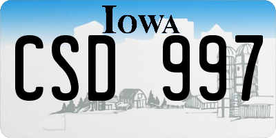 IA license plate CSD997