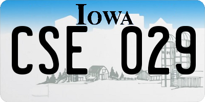 IA license plate CSE029