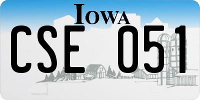 IA license plate CSE051
