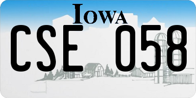 IA license plate CSE058