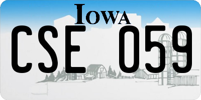 IA license plate CSE059