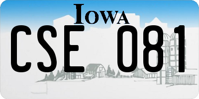 IA license plate CSE081