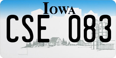 IA license plate CSE083