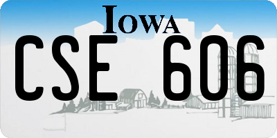 IA license plate CSE606