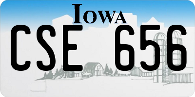 IA license plate CSE656