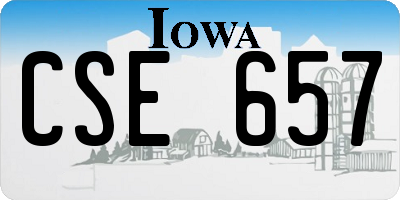 IA license plate CSE657