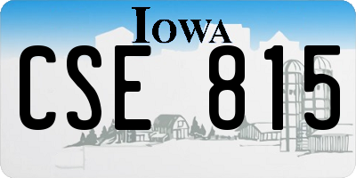 IA license plate CSE815