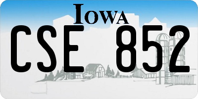 IA license plate CSE852