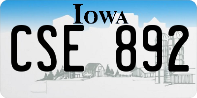 IA license plate CSE892