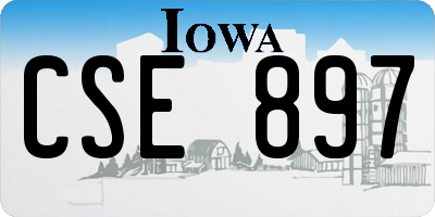 IA license plate CSE897