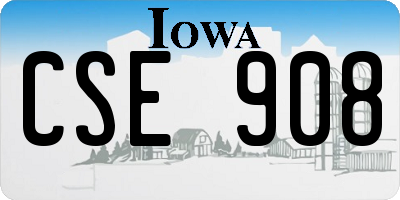 IA license plate CSE908