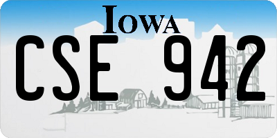 IA license plate CSE942