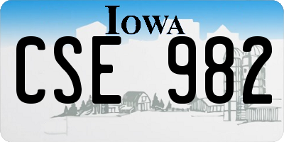 IA license plate CSE982