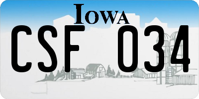 IA license plate CSF034