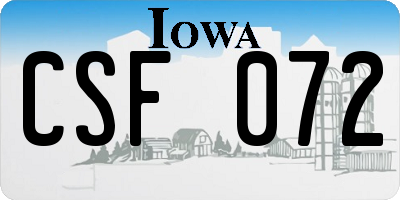 IA license plate CSF072