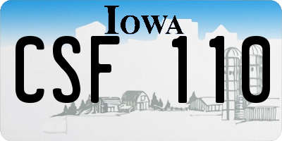 IA license plate CSF110