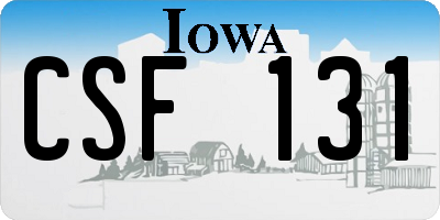 IA license plate CSF131