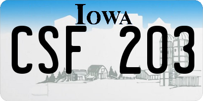 IA license plate CSF203