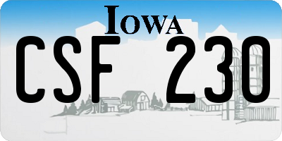 IA license plate CSF230