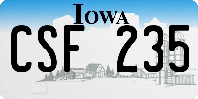 IA license plate CSF235