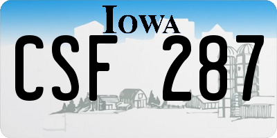 IA license plate CSF287