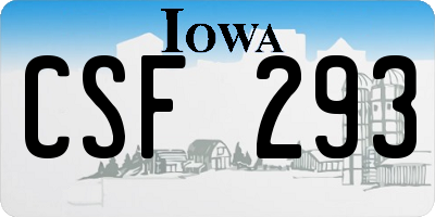 IA license plate CSF293
