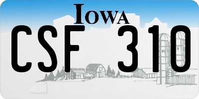 IA license plate CSF310
