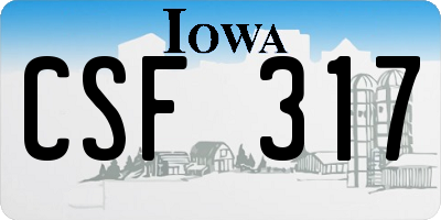 IA license plate CSF317