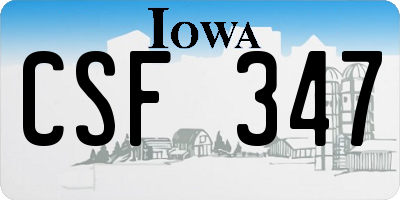 IA license plate CSF347