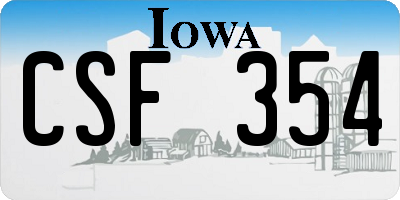 IA license plate CSF354