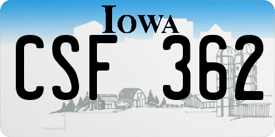 IA license plate CSF362
