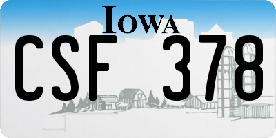 IA license plate CSF378
